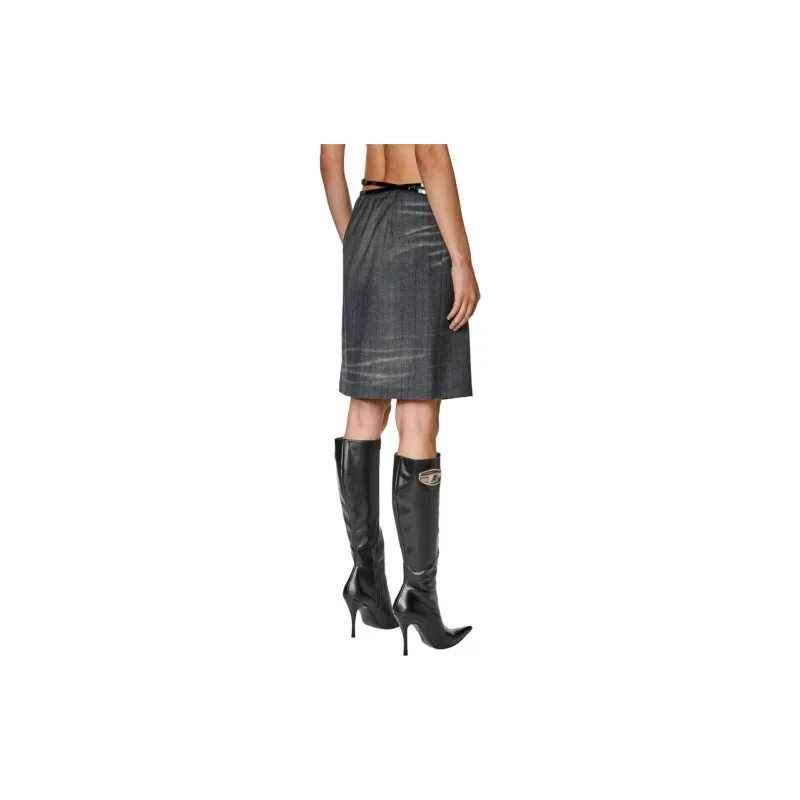 DIESEL O-Kessy Pinstripe-pattern Wrap Skirt-1