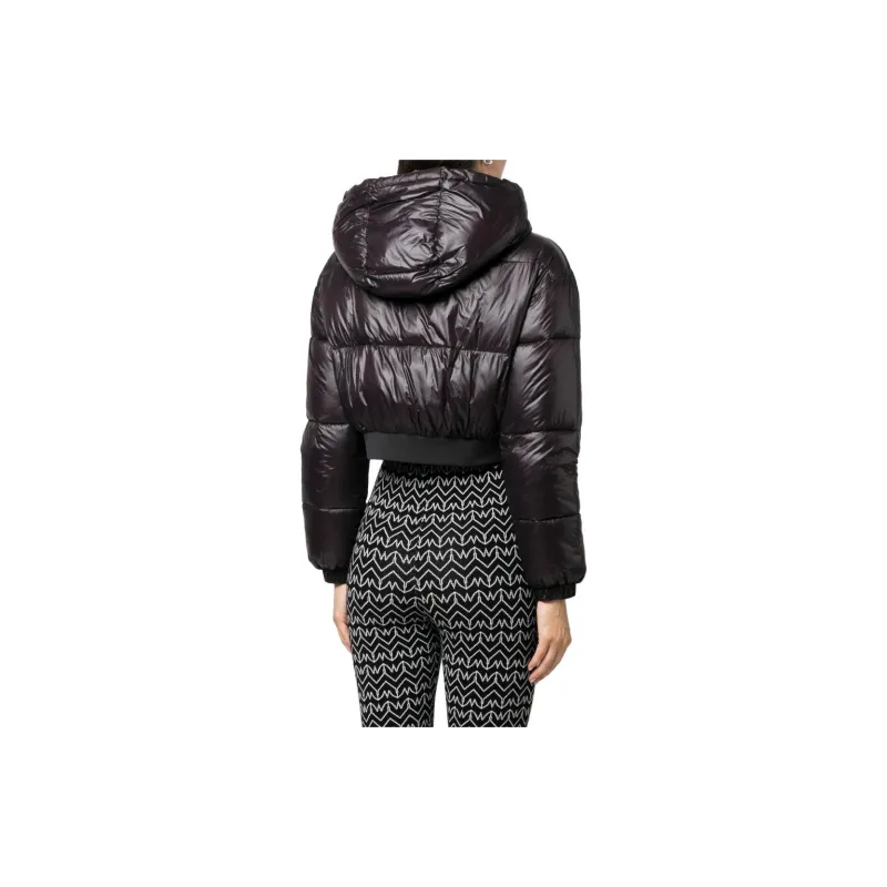 Patrizia Pepe Cropped Hooded Down Jacket-2