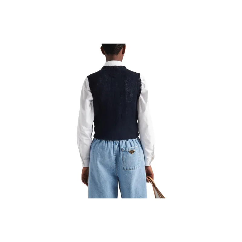 PRADA V neck Cashmere Vest-1