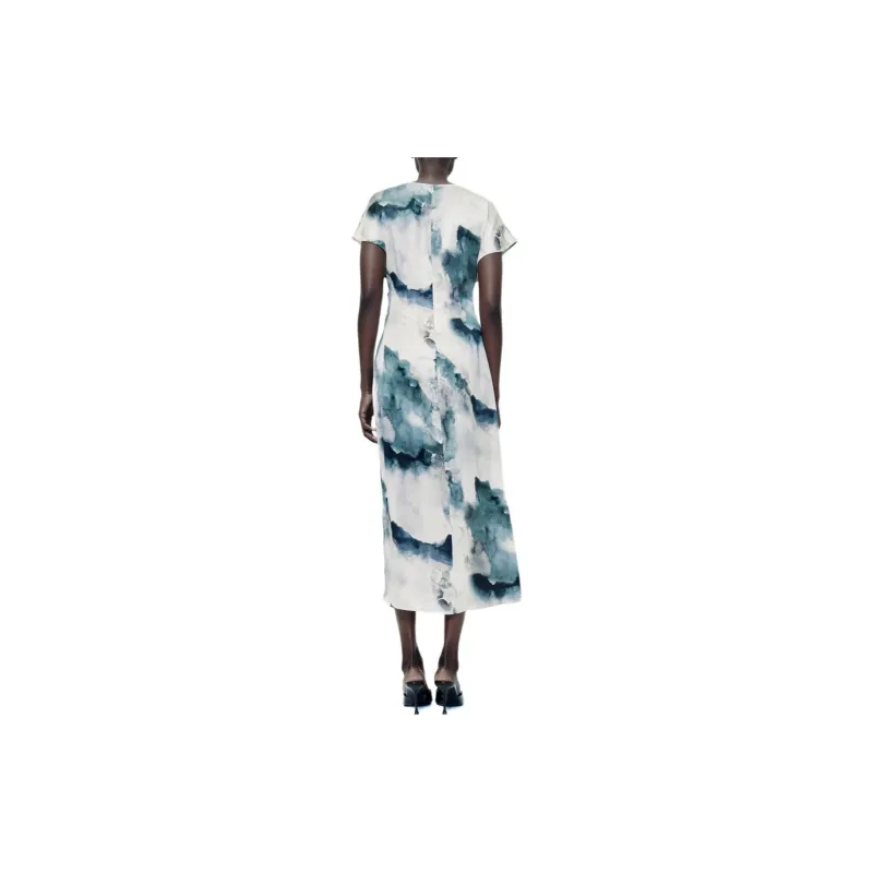 ZARA Short-Sleeved Dresses Women's Green-4