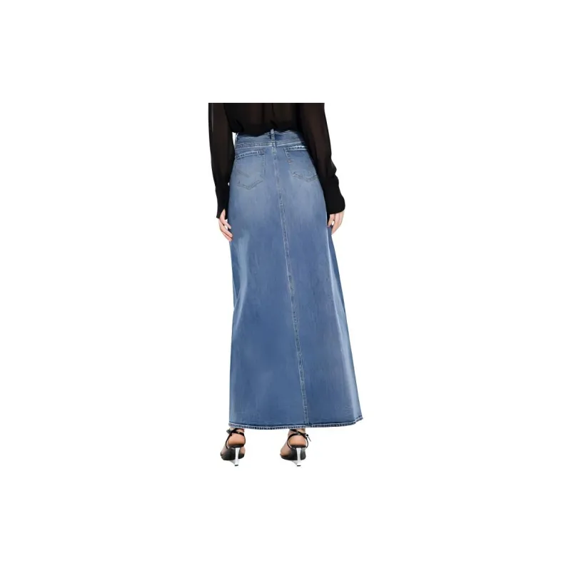 COVERINS Denim Long Skirts Women's Blue-3