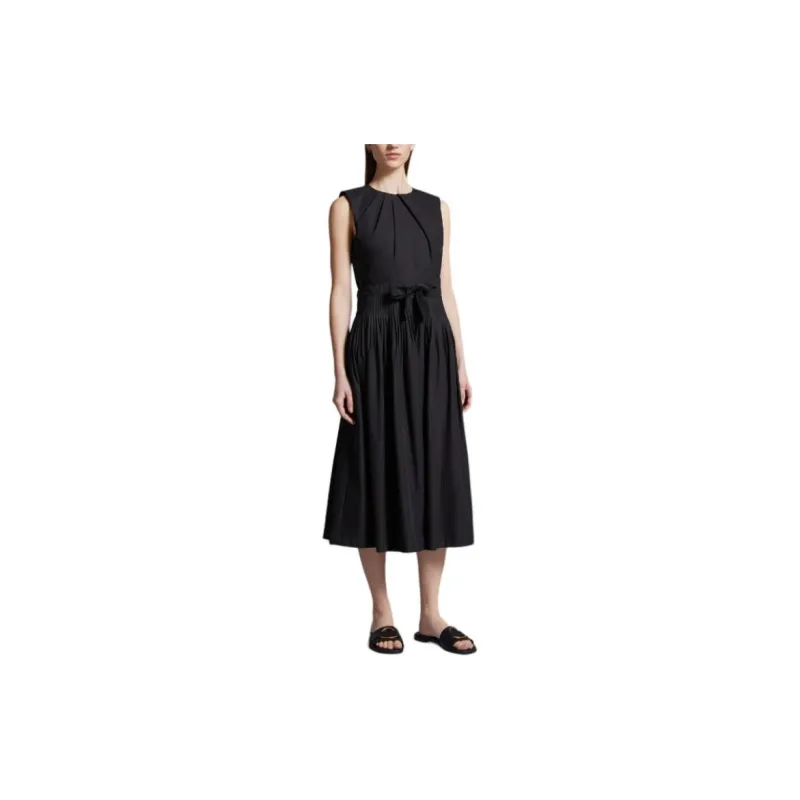 Moncler Pleated Taffeta Midi Dress-2