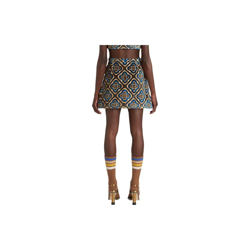 ETRO Graphic patter Velvet effect Skirt-3