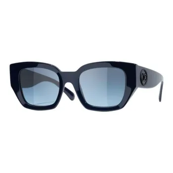 CHANEL Acetate Square Sunglasses Unisex Blue