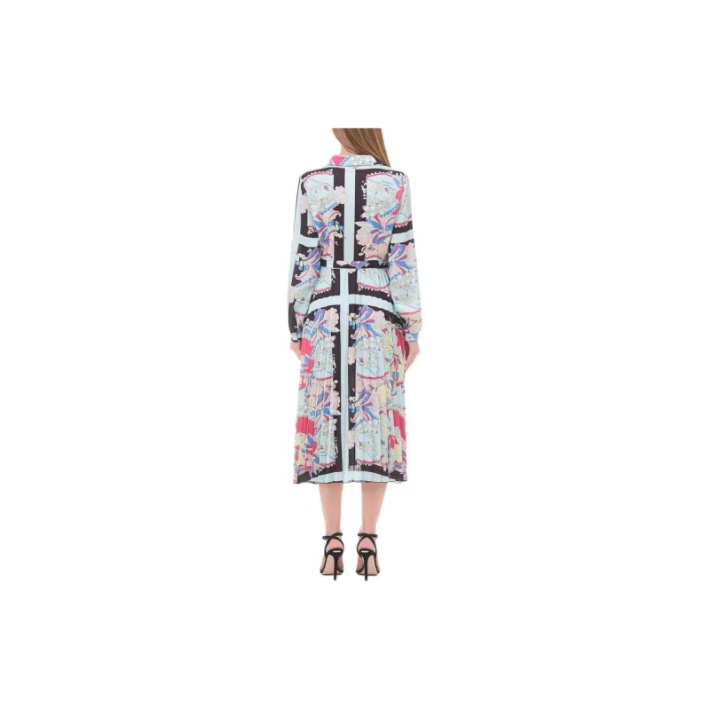 LIU·JO Satin Midi Dress Long Sleeved Dress Women's Multicolor-3