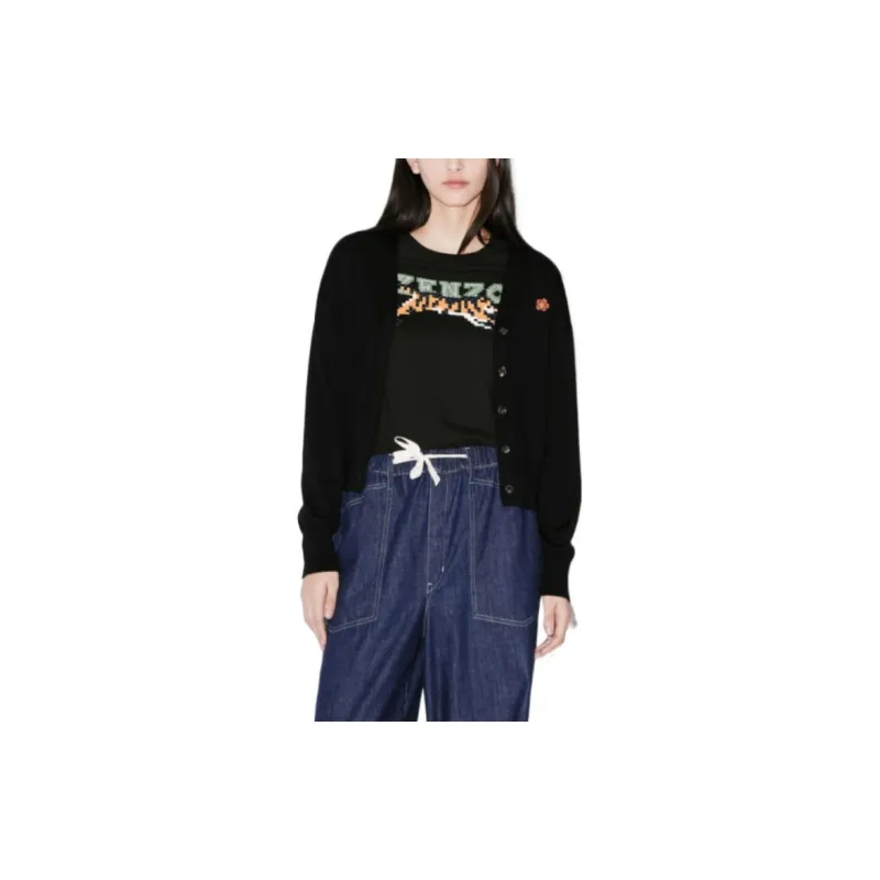 KENZO Boke Flower Embroidered Cardigan 'Black'-4