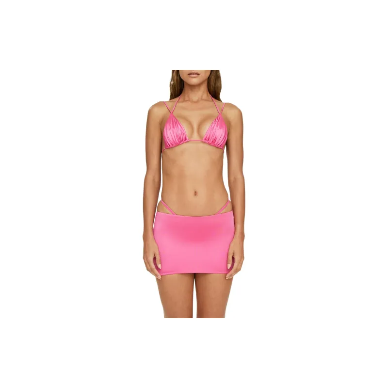 Khy FW24 DROP 010 Satin Ultra Mini Swim Skirt Swim Dresses & Skirts Women's Candy Pink/Candy Pink-1