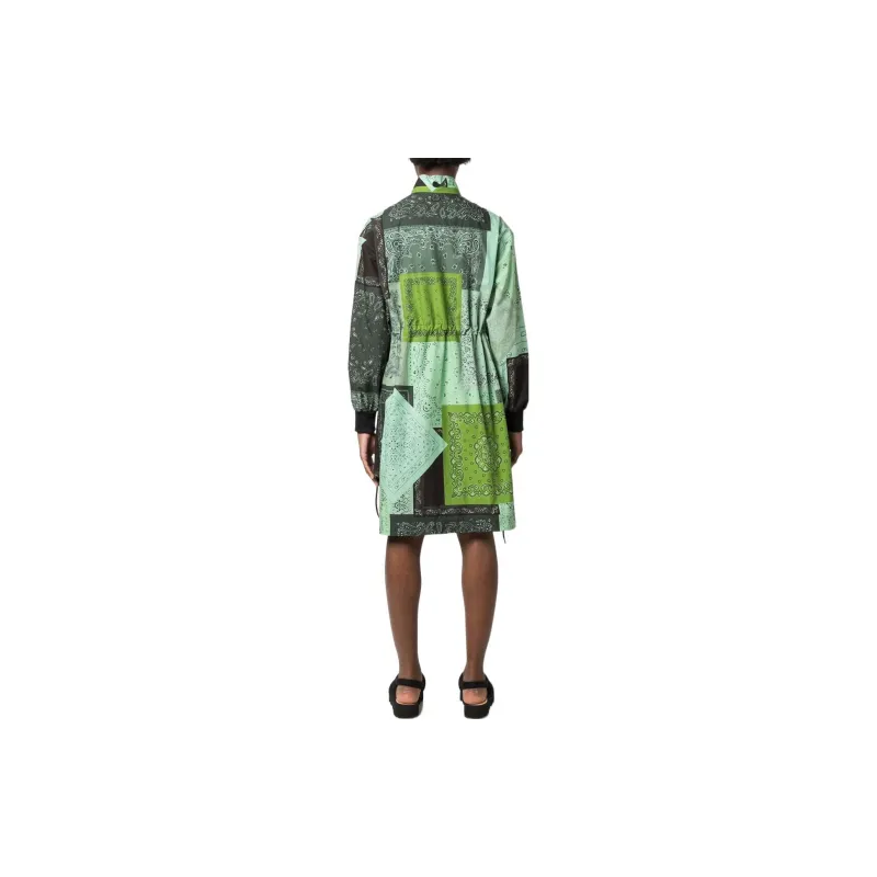 KENZO Long Sleeved Dresses Women's Green-2