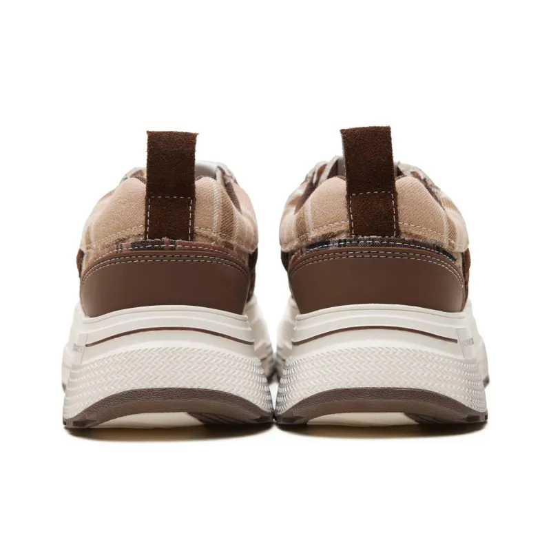 SHOOT BRAND Anti Slip And Wear Resistant Height Increasing Low Top Canvas Shoes Unisex Brown-3