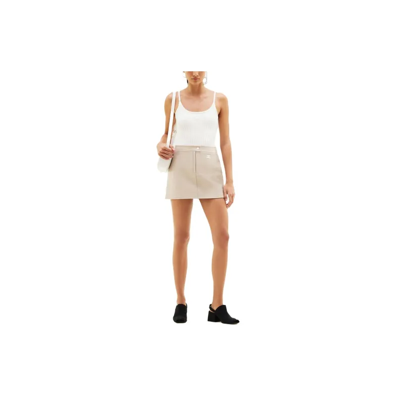 COURREGES Rib Knit Tank Top 'Heritage White'-1