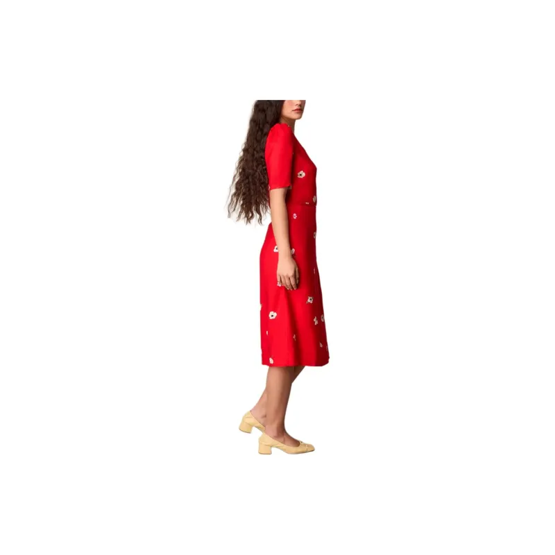 Rouje GABIN DRESS Short-Sleeved Dresses Women's Red Peony Pink-2