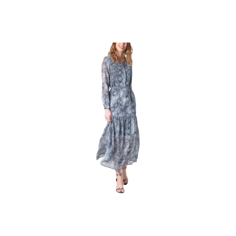 IKKS PARIS Long Sleeved Dress Women's Blue-1
