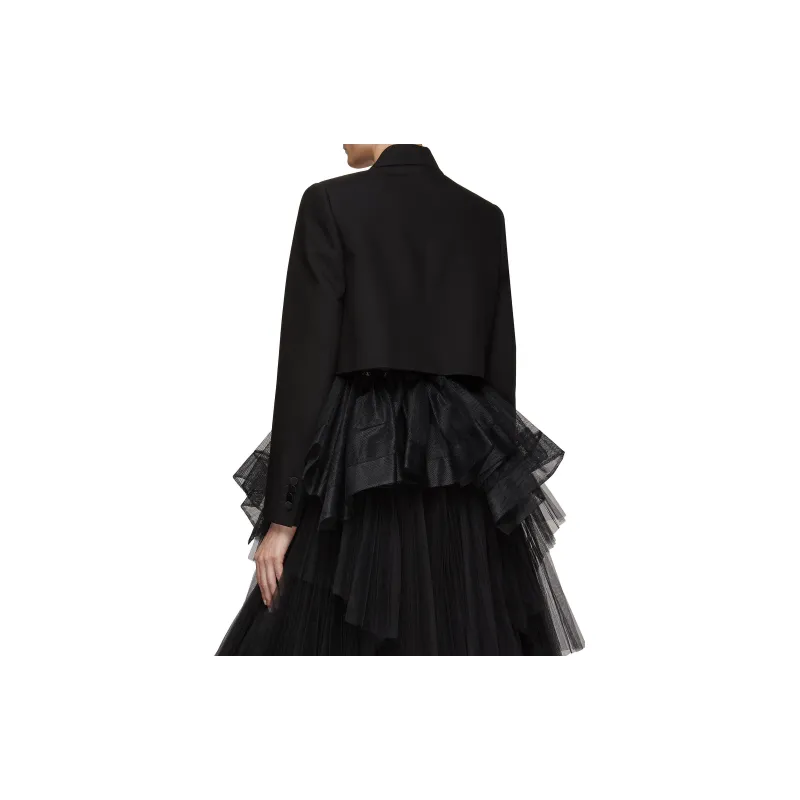 Alexander McQueen Single breasted Tulle inserts Blazer-2