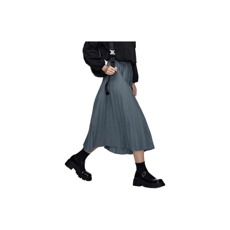 ZARA Casual Long Skirts Women's Blue Gray-4