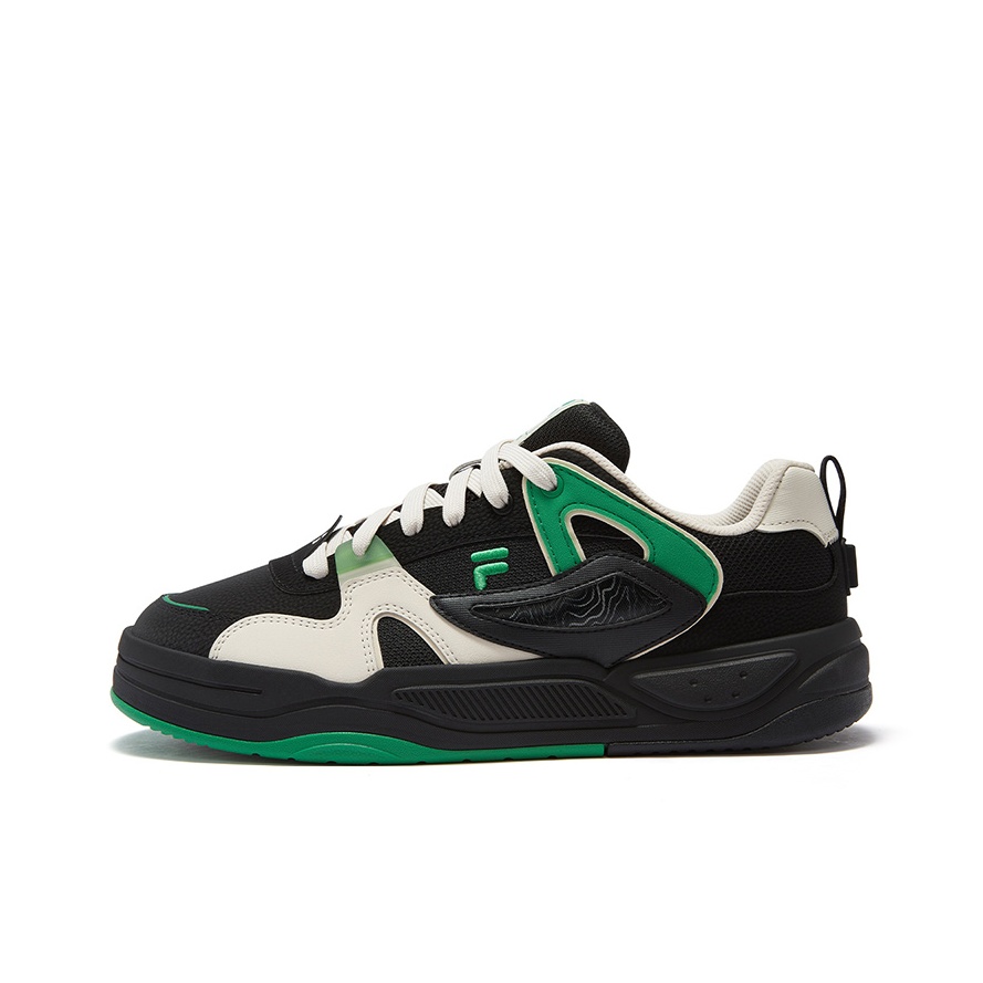 FILA FUSION BANK II Skateboard Shoes Men Low Top Black Green POIZON