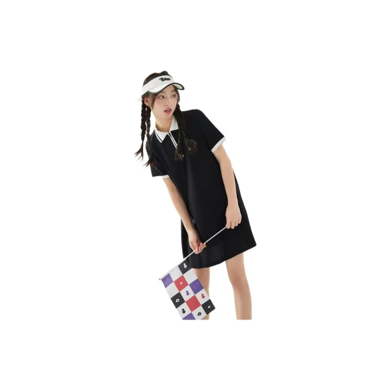 ZIHAN Short Sleeved Dress Women's Black-1