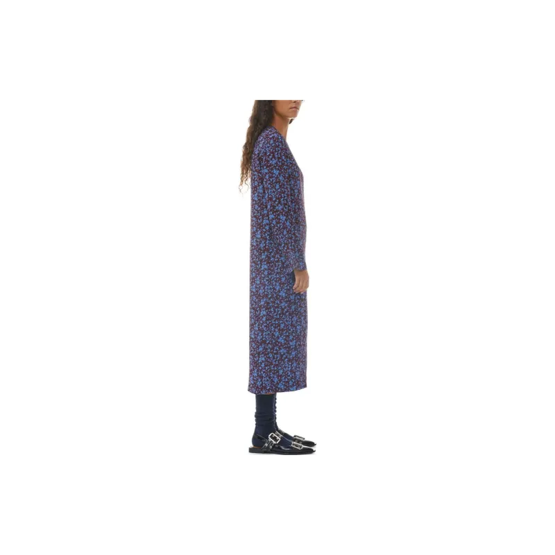 GANNI Long Sleeved Dresses Women's Blue-2