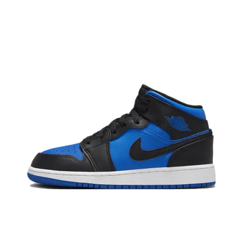 Jordan 1 Mid Black Royal Blue GS