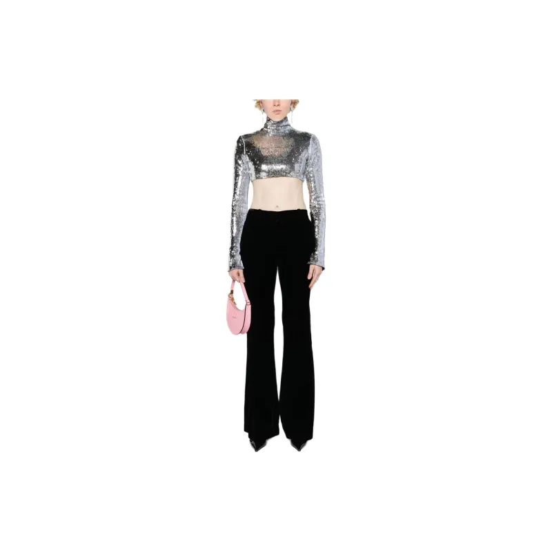 NINA RICCI Flared Velvet Trousers-1