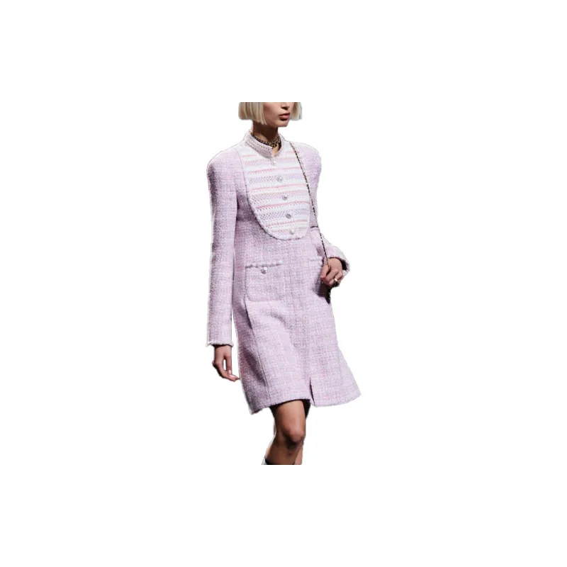 CHANEL 23 Spring And Summer Long-Sleeved Dresses Women's Pink-1