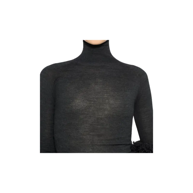 Alaia High Neck Draped Knit Bodysuit-5
