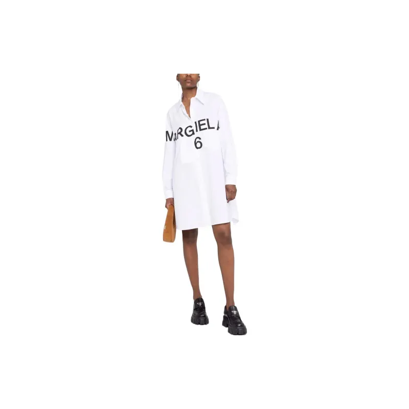 MM6 Maison Margiela Long-Sleeved Dresses Women's White-1