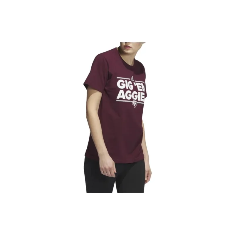 Adidas Texas A&M T-Shirts Women's Fuchsia-3