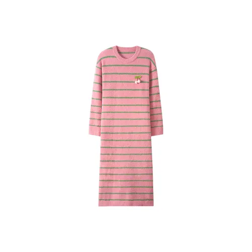 MIIOW Nightgown Women's Pink Stripes
