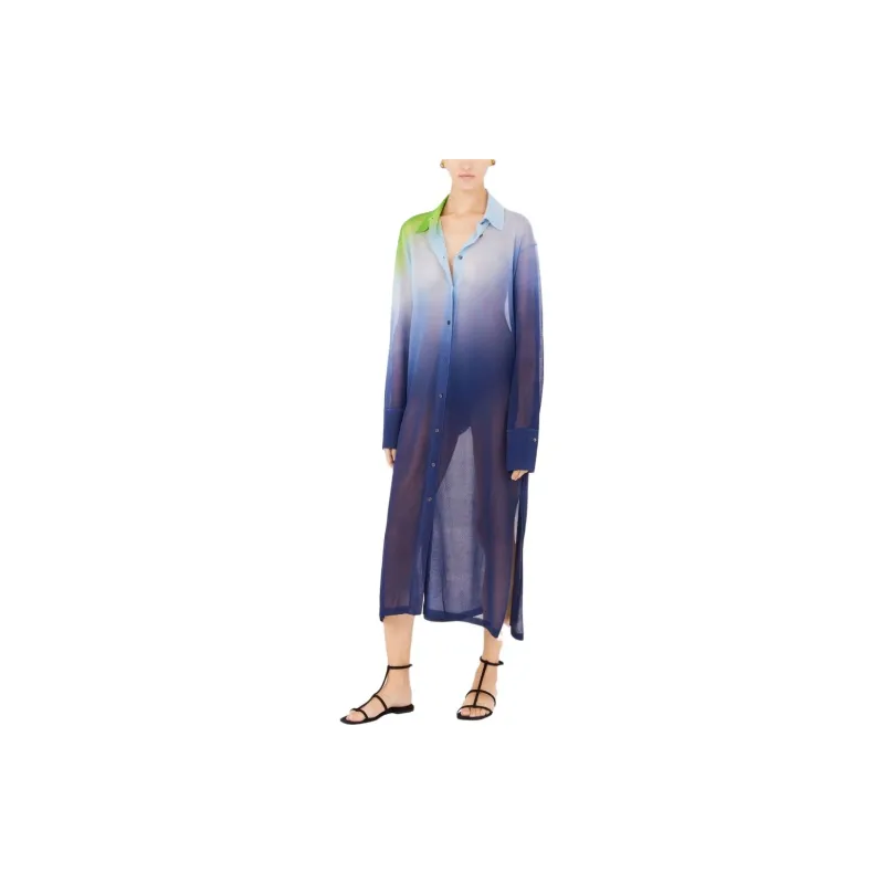 Ferragamo Long-Sleeved Dresses Women's Blue-1
