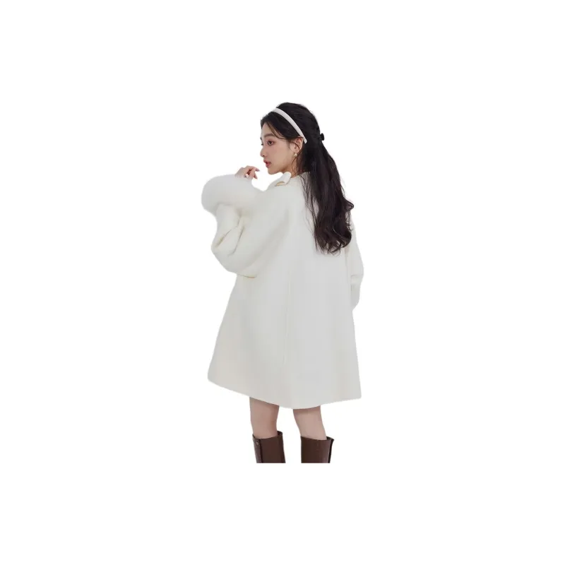 DEAR DEER PUFF Coats Women's White-1