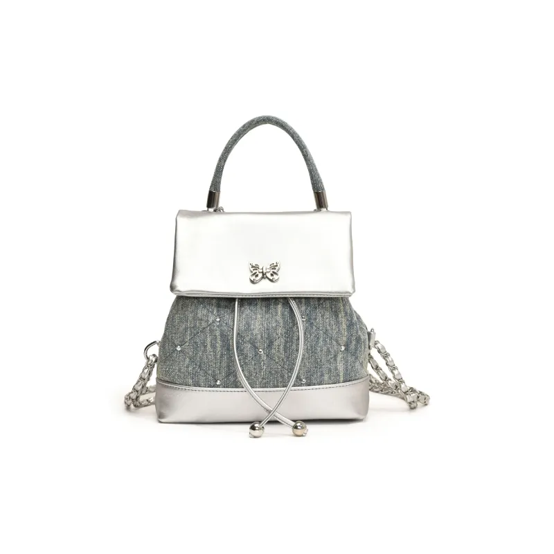 NOMK PU Backpack Small Size Women's Black/Silver-32
