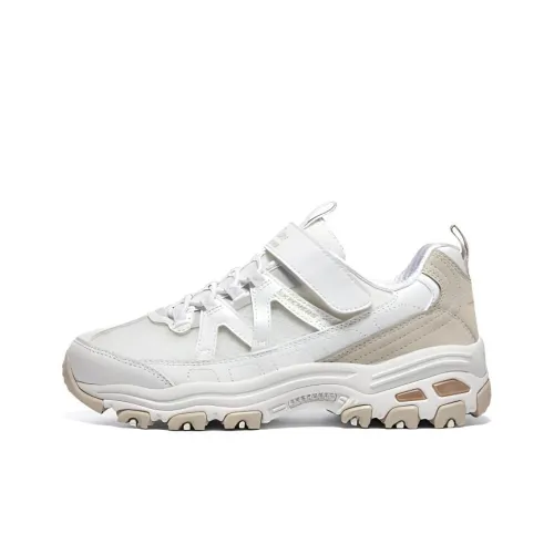 Skechers DLITES Anti Slip Wear Resistant Kids Lifestyle Shoes White Teenagers
