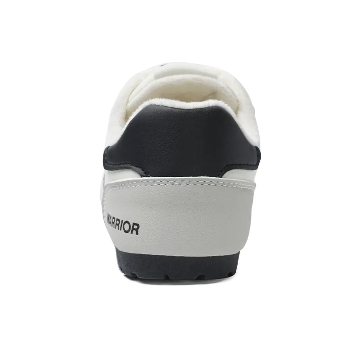Warrior Warrior Fleece Lined Thin Fleece German Army Trainers Warm Low Top Casual Shoes Women's White Black 1.0-3
