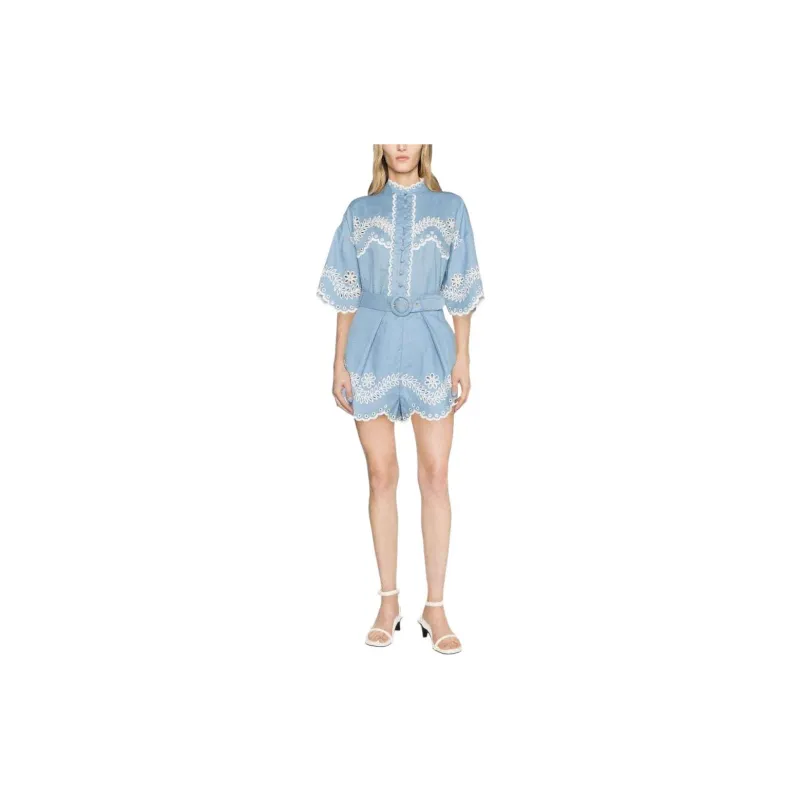 Zimmermann Junie Embroidered Shorts-1