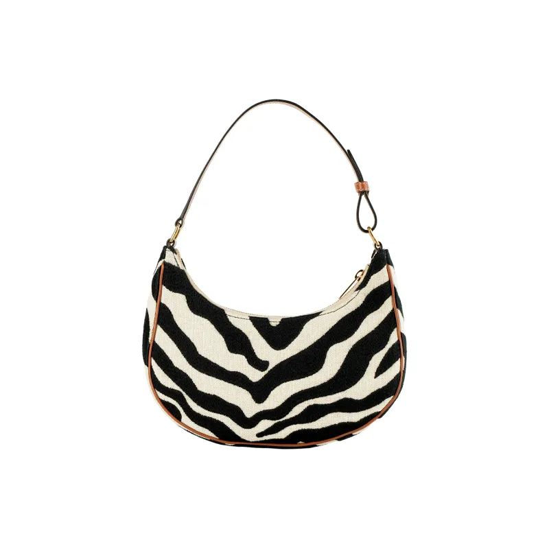 CELINE AVA Textile Calfskin Handbag Women's Black-0
