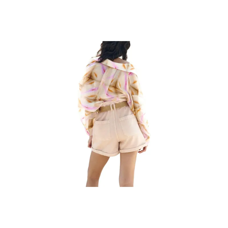 ZARA Denim Shorts Women's Pink-3