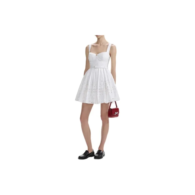 Self portrait Broderie Anglaise Mini Dress-2