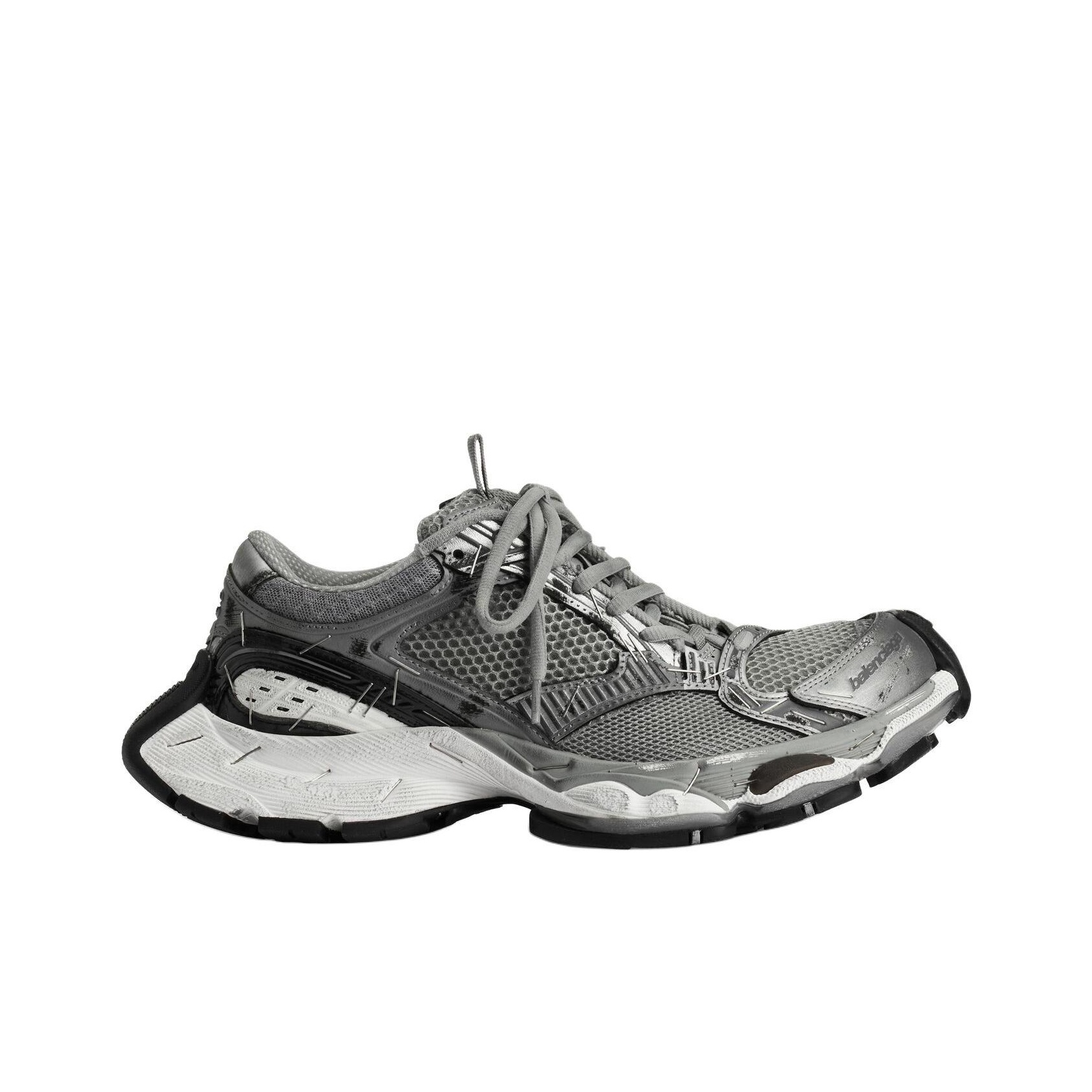 Balenciaga Stapler Panelled Lace-Up Sneakers Women's - POIZON