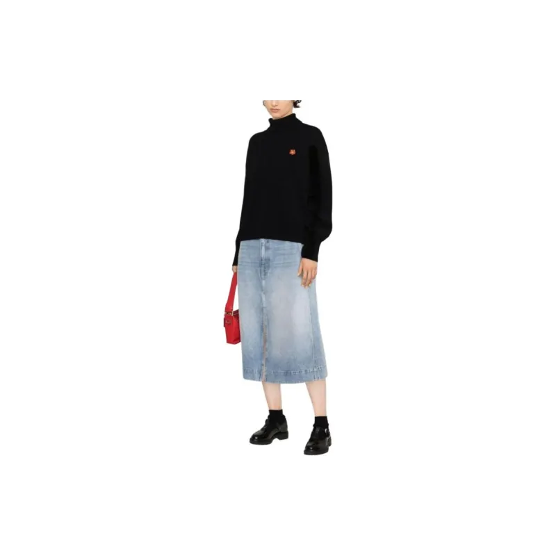 KENZO Flower Embroidered High Neck Jumper-2
