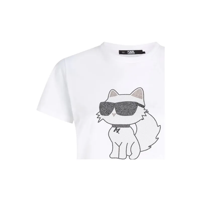 KARL LAGERFELD / Karl Lagerfeld Jeans Ikonik 2.0 Choupette Embellished Crewneck T-Shirt-4
