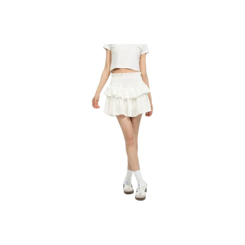 KING PRINCE Casual Short Skirts Women's White-2