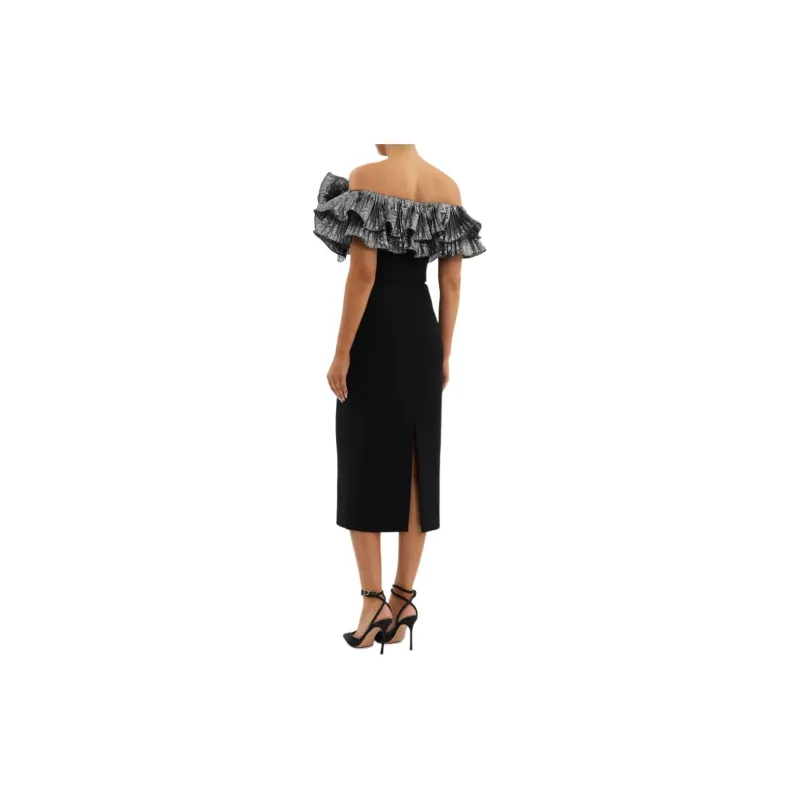 Rebecca Vallance Lumi Ruffled Midi Dress-2