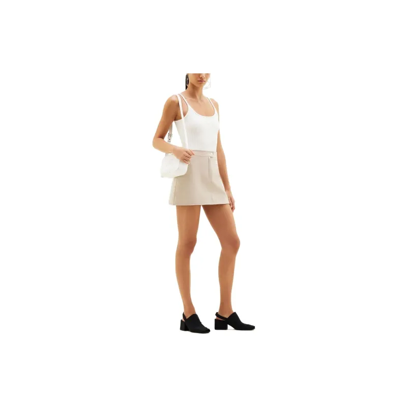COURREGES Rib Knit Tank Top 'Heritage White'-4