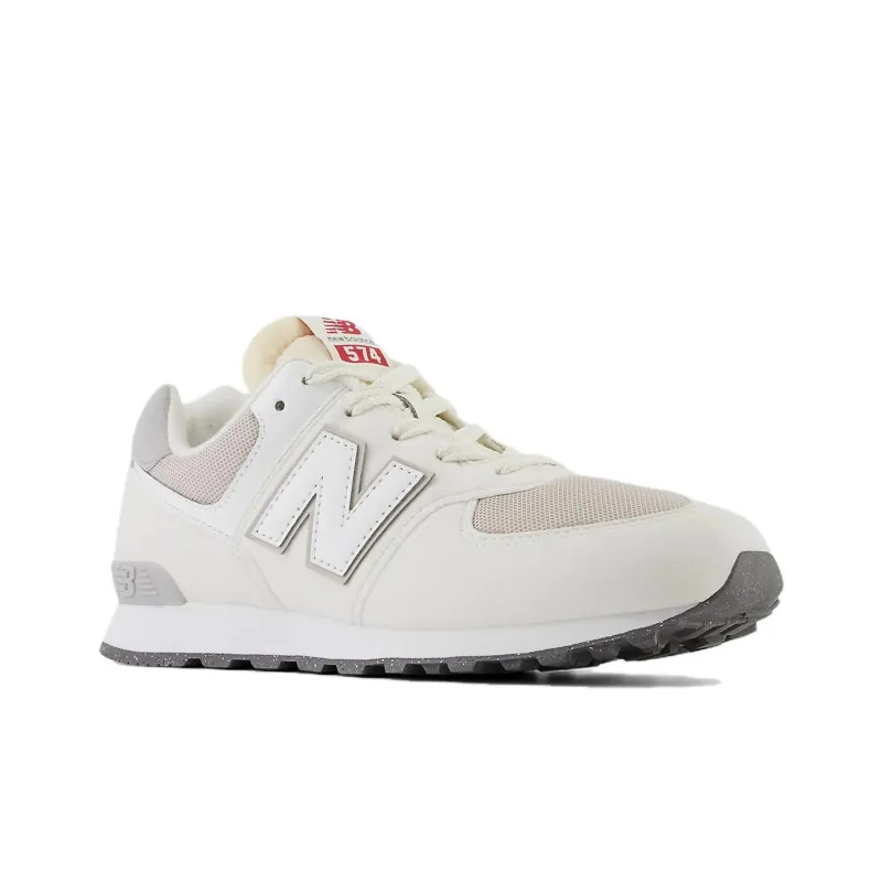 New Balance NB 574 Slip Resistant Shock Absorbers Kids Lifestyle Shoes White Gray Teenagers-2