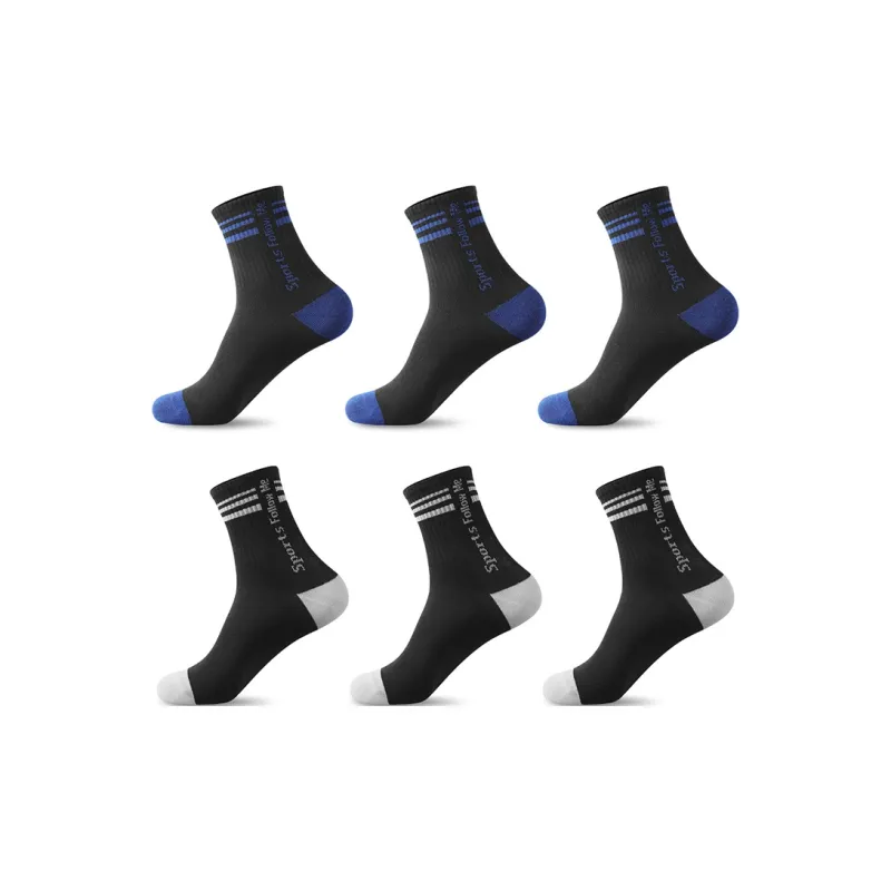 H YXIANG Mid Calf Socks Men's 6 Pack-8