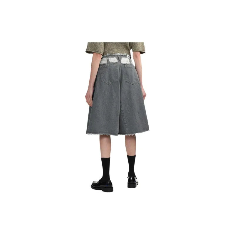 ADER ERROR Denim Shorts Women's Dusty Gray-3