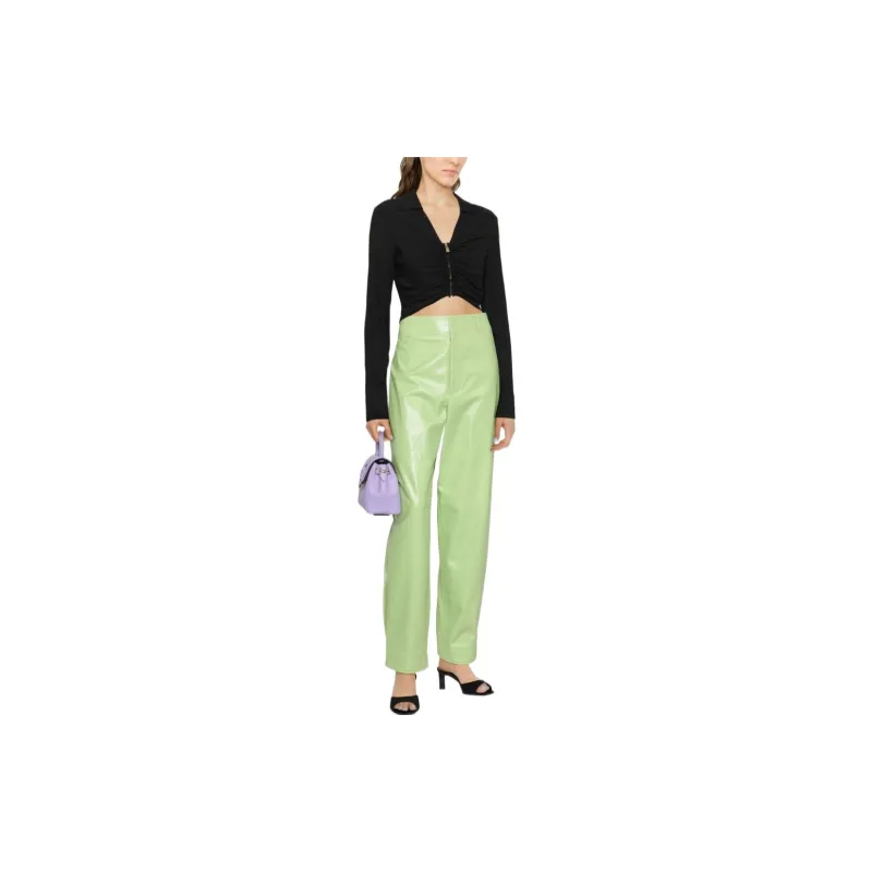 VERSACE Medusa Zipped Ruched Cropped Shirt-1
