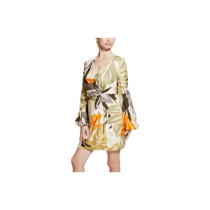GUESS Long-Sleeved Dresses Women's Yellow-3