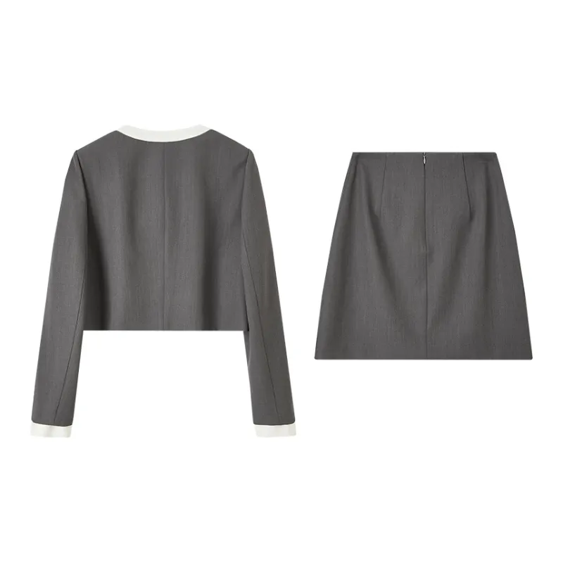 SENTUBILA Two Piece Skirt Sets Women's Mountain Gray-7