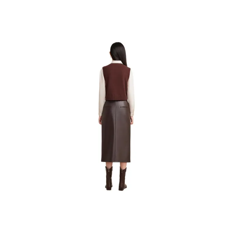 Goodland Casual Long Skirts Women's Dark Coffee-1
